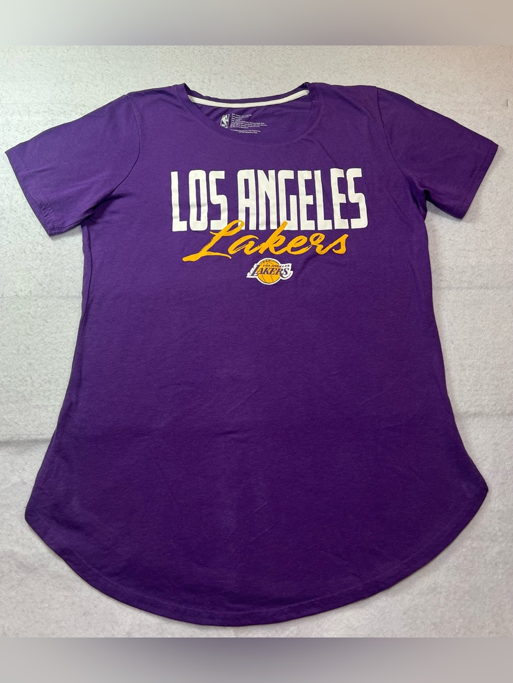 Official NBA Los Angeles Lakers Womens Short Sleeve T-Shirt,Purple,Large
